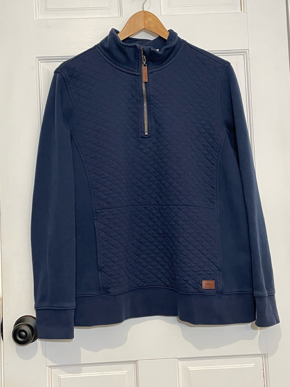 L.L. Bean Navy Quilted Quarter-Zip Pullover Men’s XL